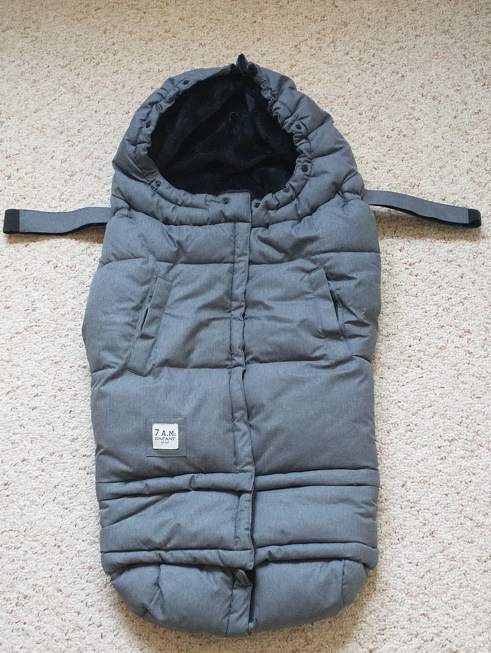 7am Enfant 212 Evolution Tundra Extendable Blanket Gray Fleece Lined 6M-4T*READ